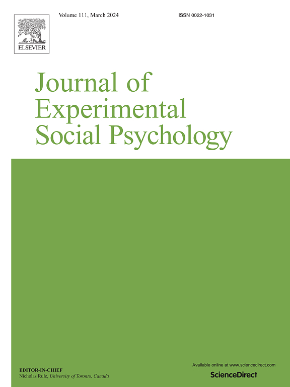 Go to journal home page - Journal of Experimental Social Psychology
